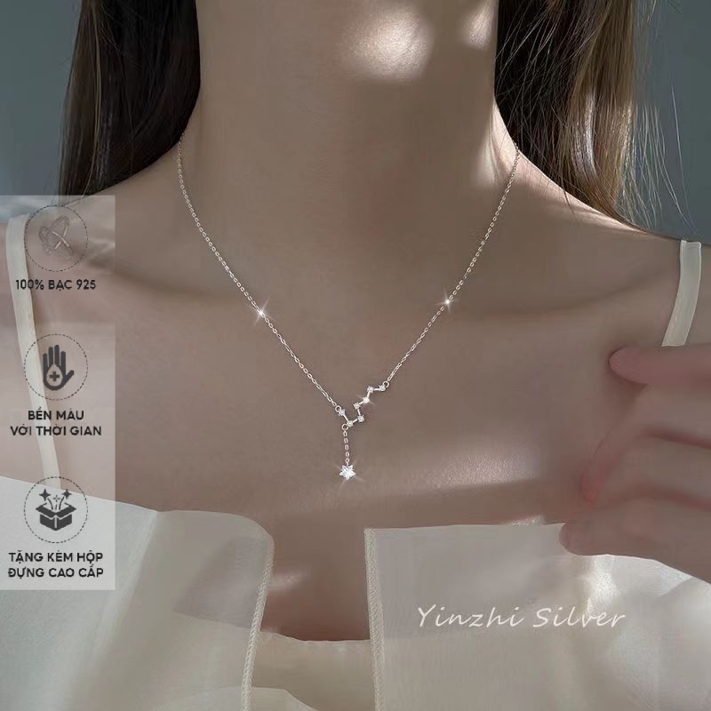 Dây Chuyền Bạc 925 Mặt Hình Ngôi Sao Không Gây Dị Ứng Sang Trọng Thời Trang Cho Nữ