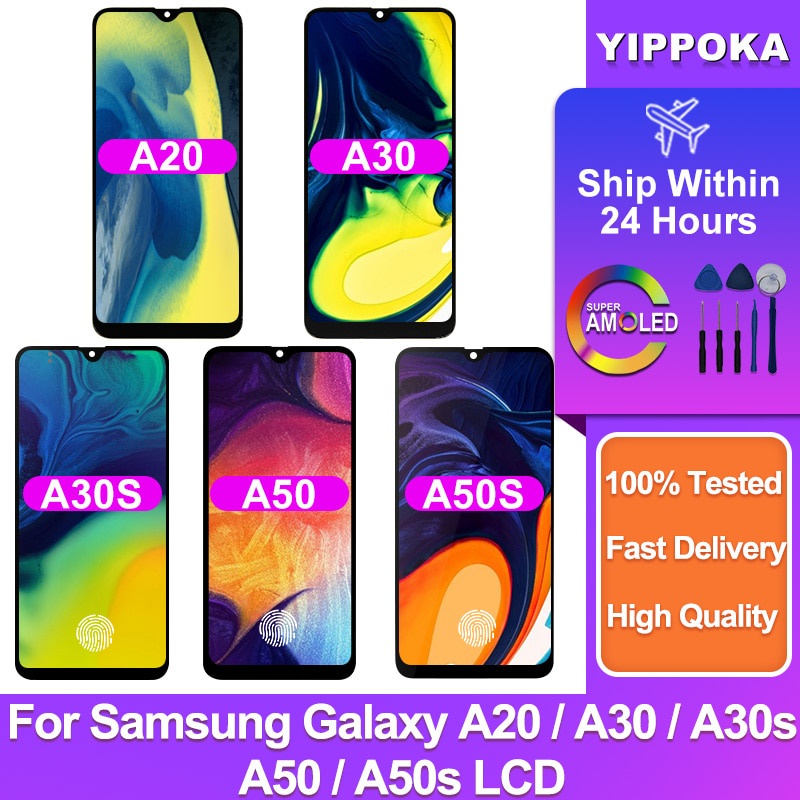 Super AMOLED 6.4" Màn Hình Cảm Ứng LCD Thay Thế Chuyên Dụng Cho Samsung Galaxy A20 LCD A30 A30S LCD A50 A50S A205F A305F A505F