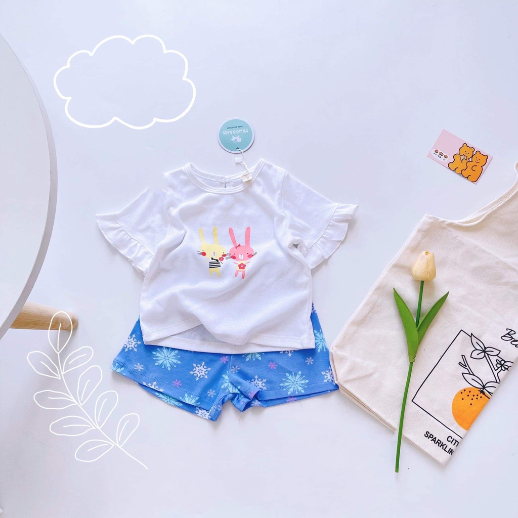 Đồ bộ tay bèo họa tiết quần lưng thun bé gái 1 2 3 4 5 tuổi MINTSCLOSET Mint's Closet - DB8063