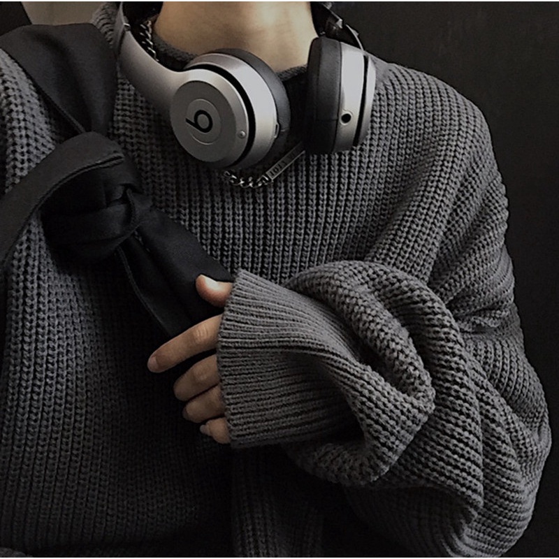 Áo sweater nam form rộng tay dài, Áo sweater len nam oversize mặc nhà đi chơi BTS hàn quốc ulzzang