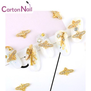 Con ong vàng gắn đá trang trí móng tay 3D nghệ thuật Nail Decor