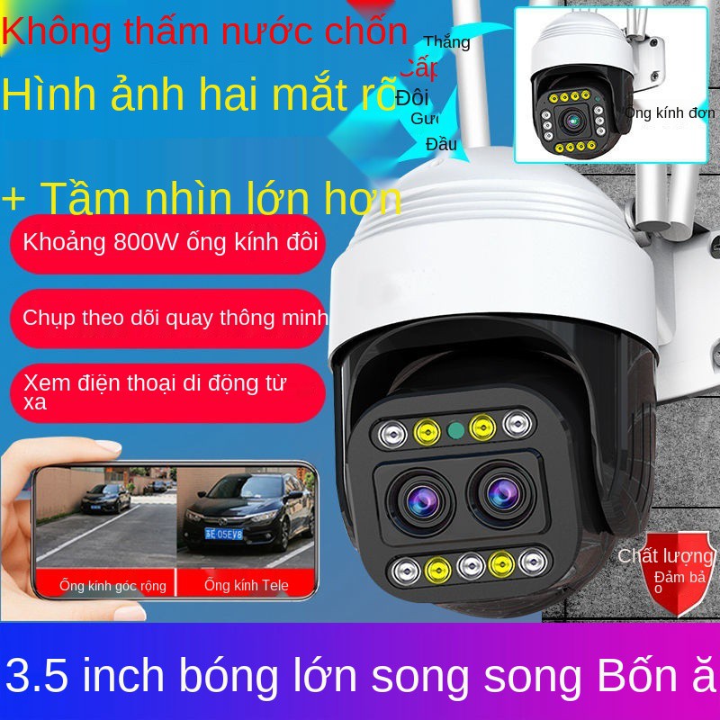 ✤Camera quan sát 4G không dây ngoài trời độ nét cực cao kết nối không dây toàn cảnh 360 độ với điều khiển từ xa của điện