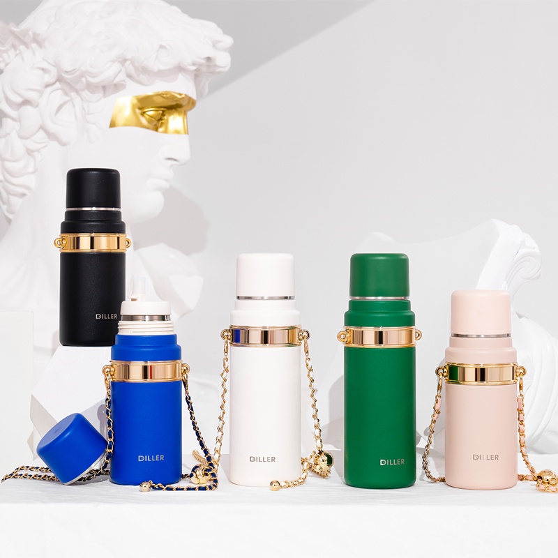 Bình Nước Giữ Nhiệt Bằng Thép Không Gỉ SUS316 Kèm Ống Hút Và Vỏ Bọc Dung Tích 550ml / 700ml MLH9061