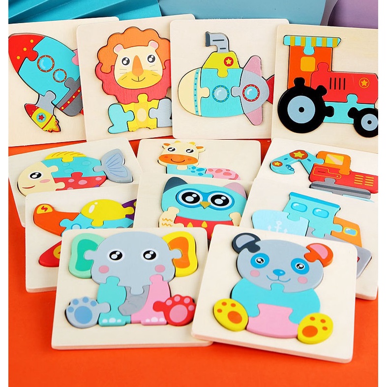 Tranh ghép hình 3D gỗ nổi cho bé - Đồ chơi gỗ thông minh giáo cụ Montessori  CAMI KIDS