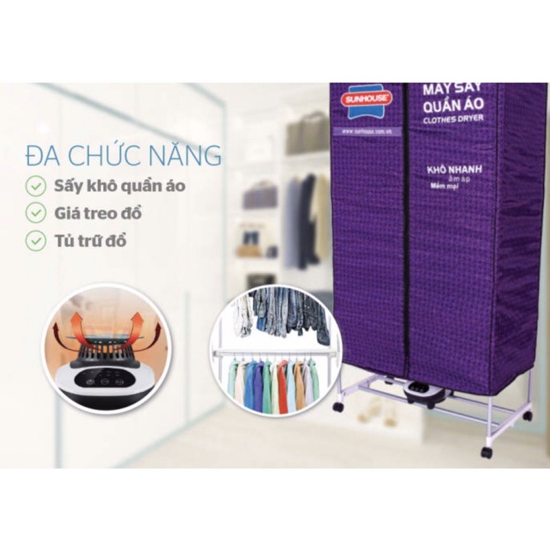 Tủ sấy quần áo Sunhouse SHD2702 bảo hành 1 năm