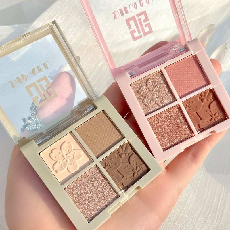 Bảng phấn mắt DIKALU bốn màu lì và ánh ngọc trai thời trang