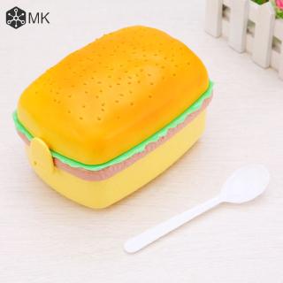 Hộp đựng cơm trưa hai tầng tạo hình bánh hamburger xinh xắn cho trẻ em