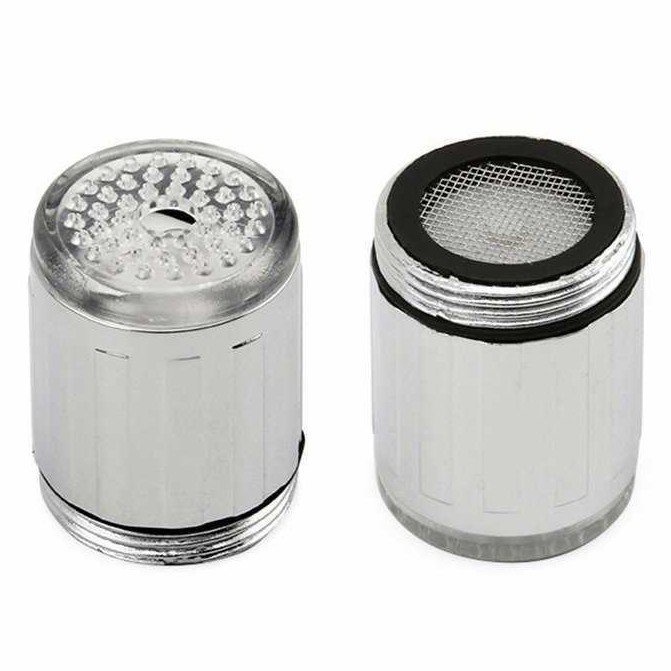 Đầu gắn vòi nước có led báo nóng lạnh tự động phát sáng cảm biến nhiệt độ không dùng pin