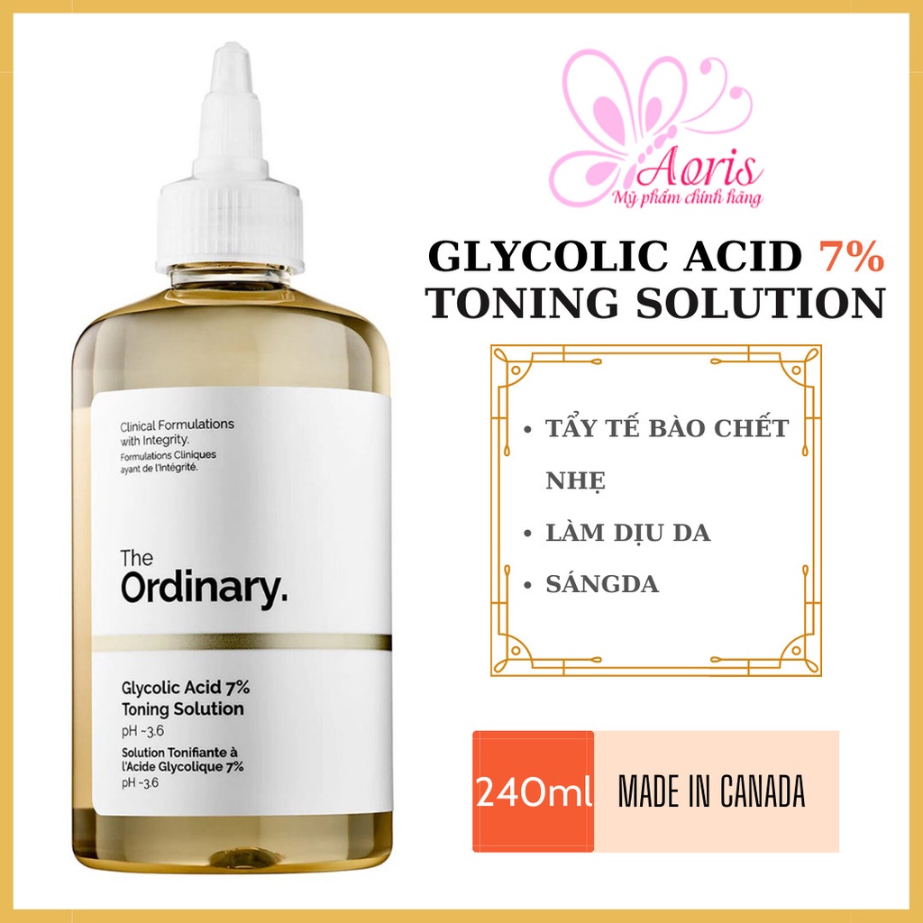 [CANADA-FULLBILL] Thanh tẩy tế bào da chết The Ordinary Glycolic Acid (AHA) 7% Toning Solution