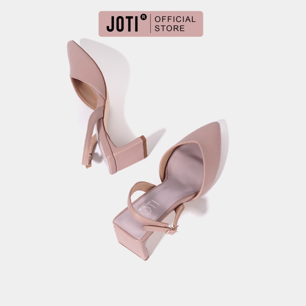 Giày Cao Gót Nữ JOTI Fiona 3237VN6 - Mũi Nhọn Hở Gót Đế Trụ Cao 6cm Da Mờ - Mang Công Sở Dự Tiệc