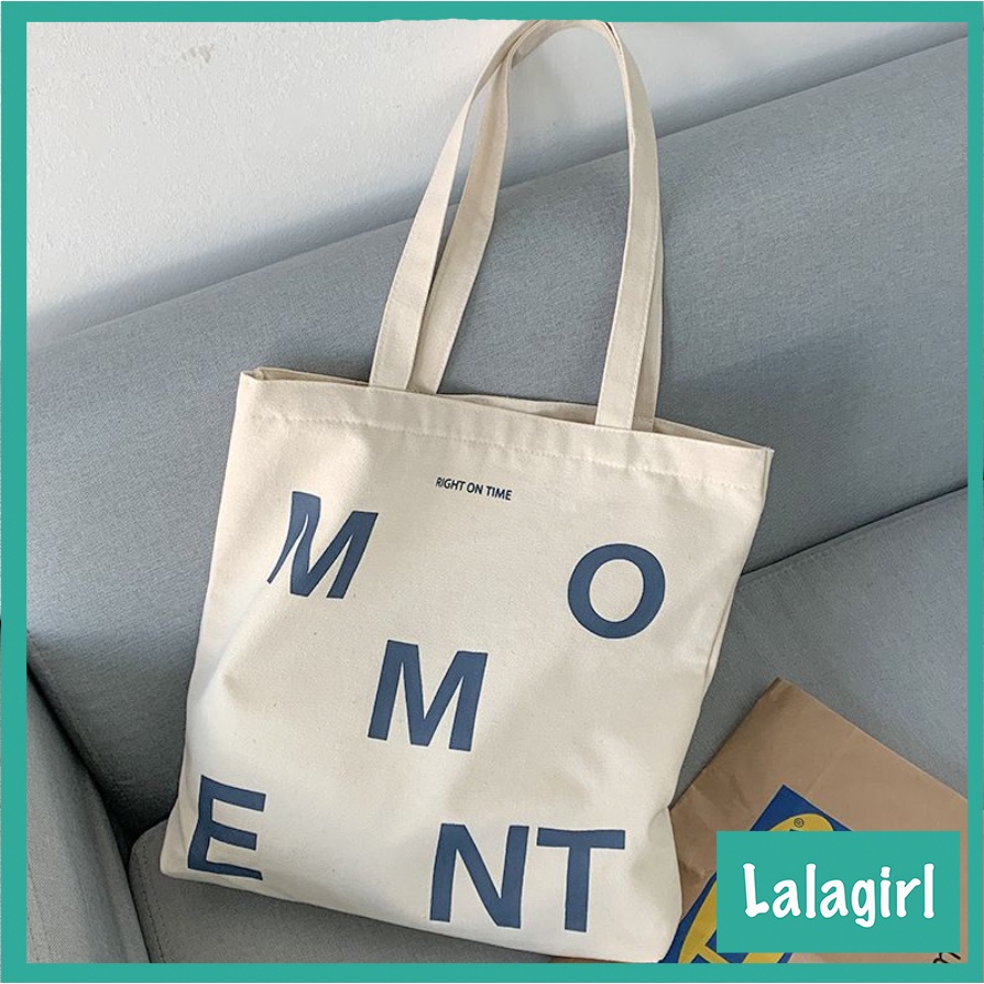 Túi vải Ulzzang Túi tote TEMPORARY phong cách Vintage siêu đẹp, có khóa miệng