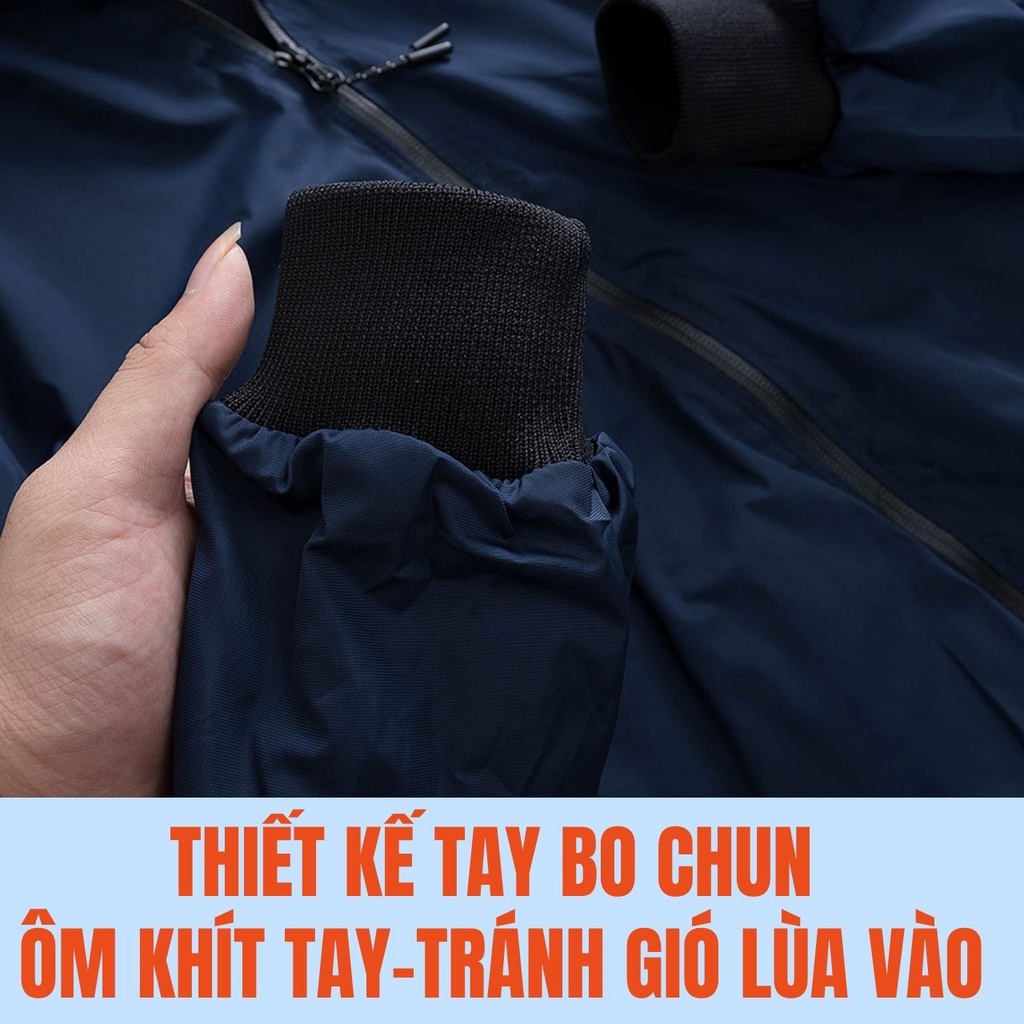 Áo gió nam 2 lớp cao cấp, chất gió gân chống nước tuyệt đối, chống gió, đặc biệt không bám bụi