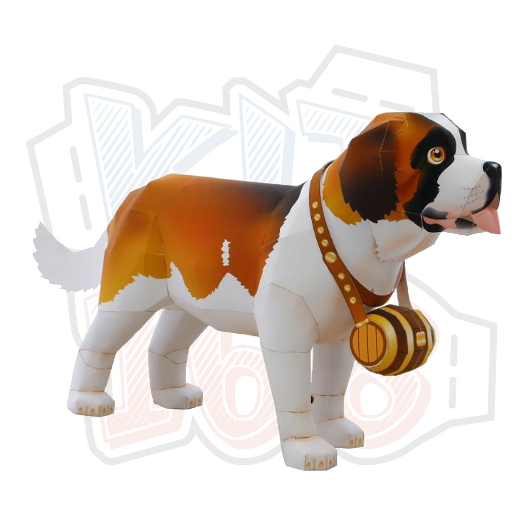 Mô hình giấy động vật Chó Saint Bernard