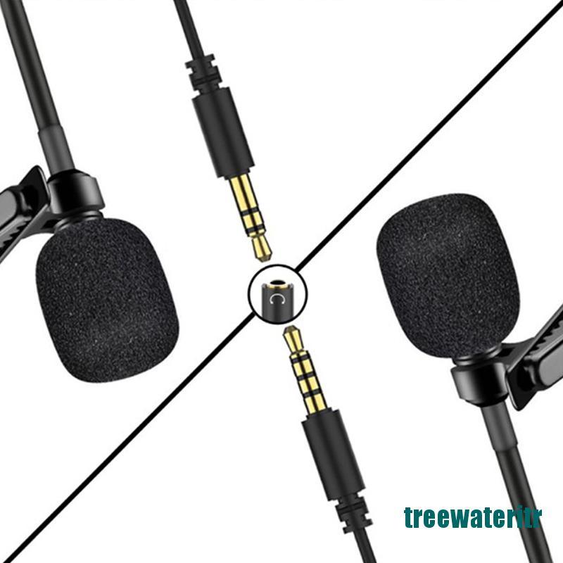 (new)Mini Portable Lavalier Microphone Condenser Clip-on Lapel Mic Wired Microfon
