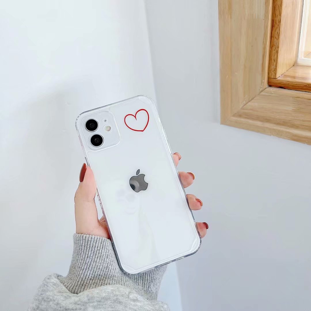Ốp điện thoại TPU in họa tiết trái tim cho iPhone 12pro Max 12mini 11pro Max Xs Max Xr Se 2020 7 8 Plus | BigBuy360 - bigbuy360.vn