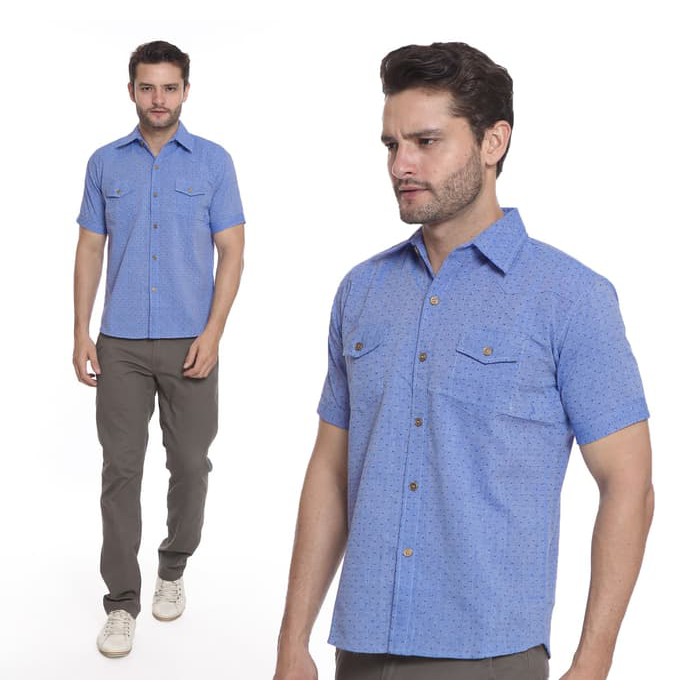Áo Sơ Mi Denim In Hình Hươu Gary Và Chữ Levis Giá BC354 Nosh Fahri - Màu Xanh Dương Cho Nam