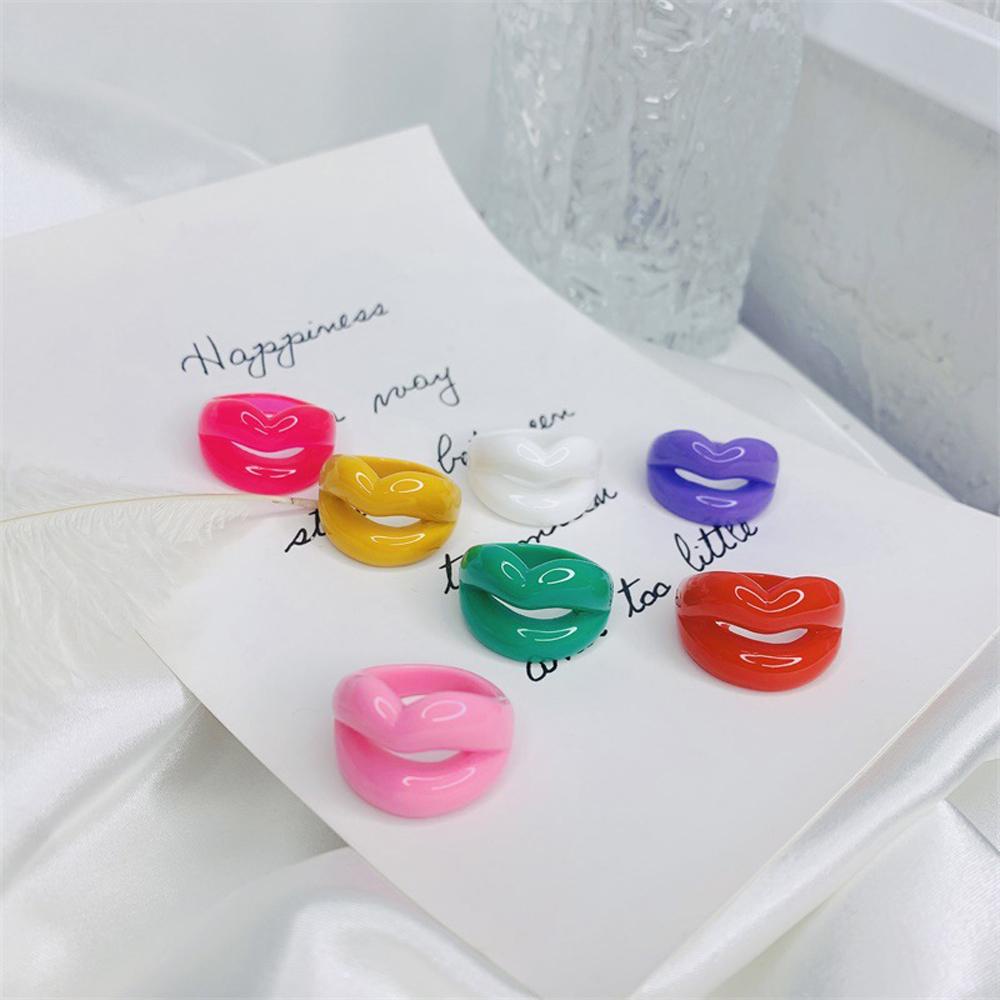 Nhẫn Acrylic Trong Suốt Hình Vuông Phong Cách Punk Cá Tính