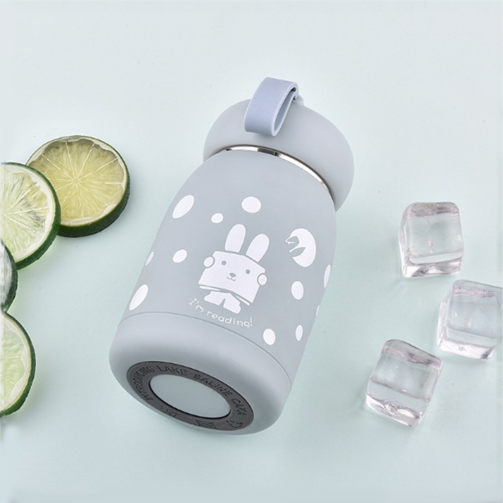 Cốc giữ nhiệt chân không,bình giữ nhiệt có dây đeo cao cấp bằng inox 2 lớp phong cách hoạt hình