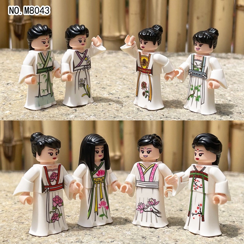 Bộ 8 Khối Đồ Chơi Lắp Ráp Phong Cách Trung Hoa Cho Bé s056