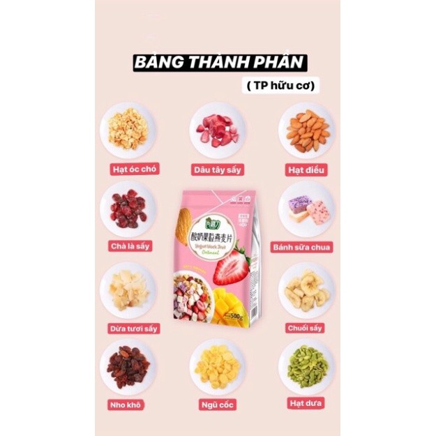 1 gói 500g ngũ cốc sữa chua hoa quả