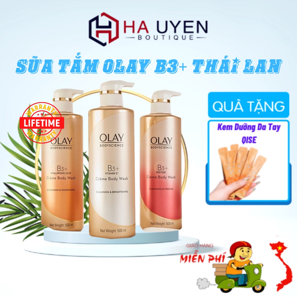 Sữa Tắm Dưỡng Trắng Da Body OLAY B3+, Cấp Ẩm Và Đàn Hồi Cho Da - Chai 500ml [ Auth - THÁI LAN ]