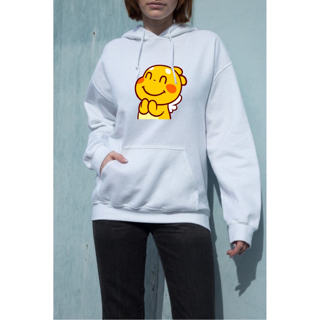 [Ấm như ôm gấu] Áo nỉ Hoodie thu đông hoạt hình form suông rộng có mũ unisex, chất nỉ bông siêu ấm 4 màu | BigBuy360 - bigbuy360.vn