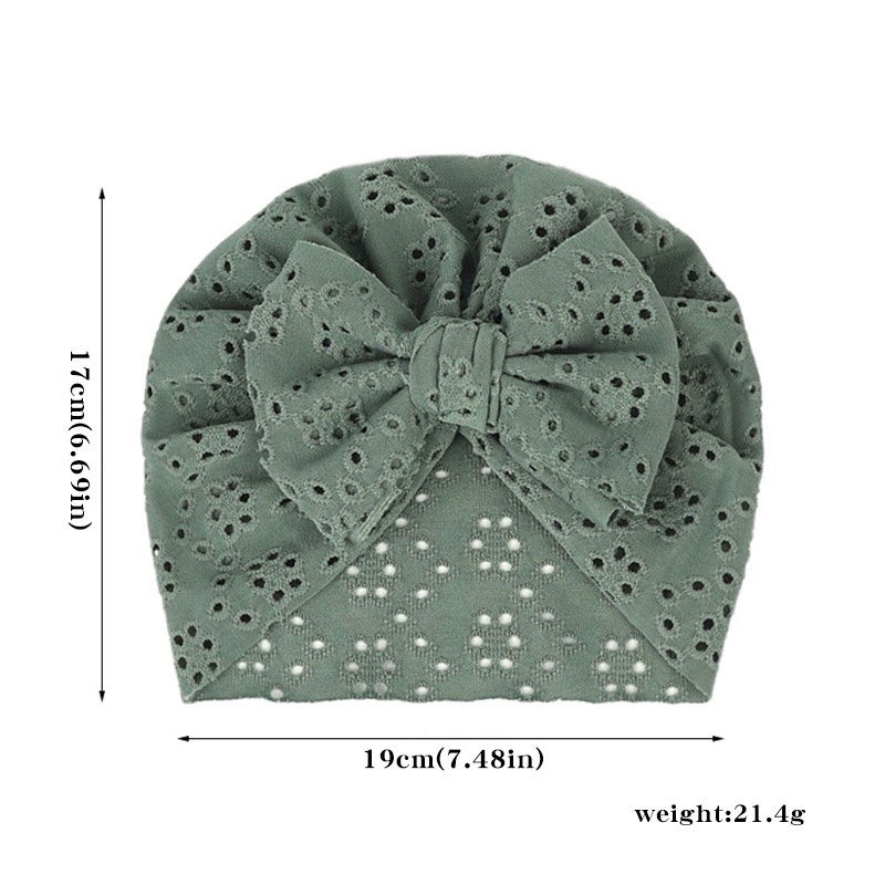 Mũ Beanie Mềm Mại Co Giãn Màu Trơn Phối Nơ Thời Trang Mùa Hè Cho Bé Gái Sơ Sinh