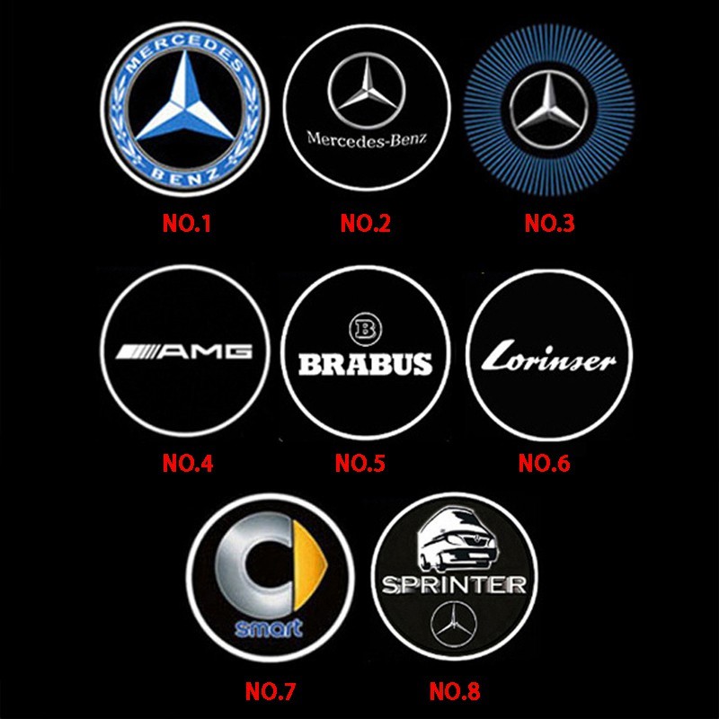 Set 2 đèn gắn cửa ô tô cho Mercedes-Benz W203 W210 W211 W124 W202 W204 E300L E300L S-Class C-Class C180 Glk300 Cls Clk