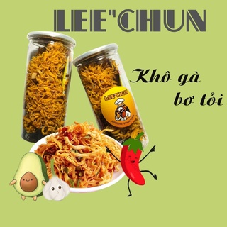Khô gà bơ tỏi xé cay lee'chun 300g, đồ ăn vặt ngon, rẻ