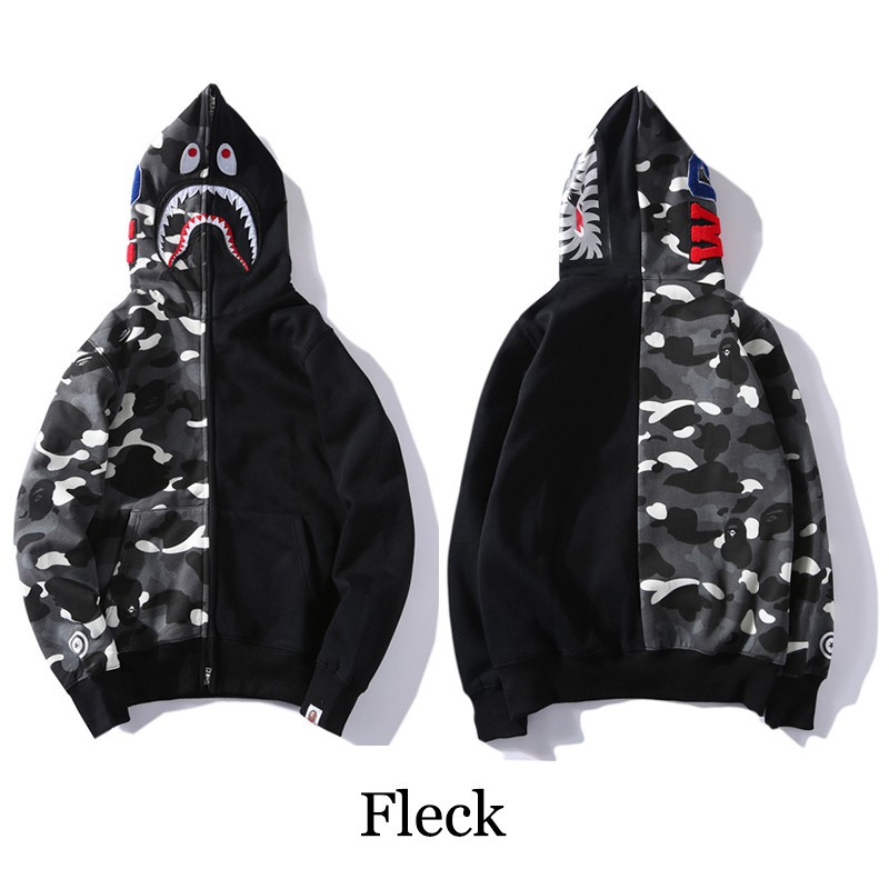 Bape Áo Hoodie Tay Dài In Hình Cá Mập / Chữ A Bathing Ape / Bầu Trời Sao Màu Dạ Quang Thời Trang Mùa Đông Cho Nam 20