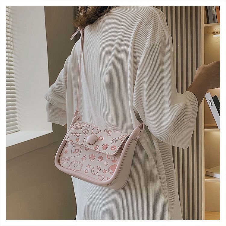 Túi Da Đeo Chéo Mini In Họa Tiết Dễ Thương Thời Trang Cho Nữ