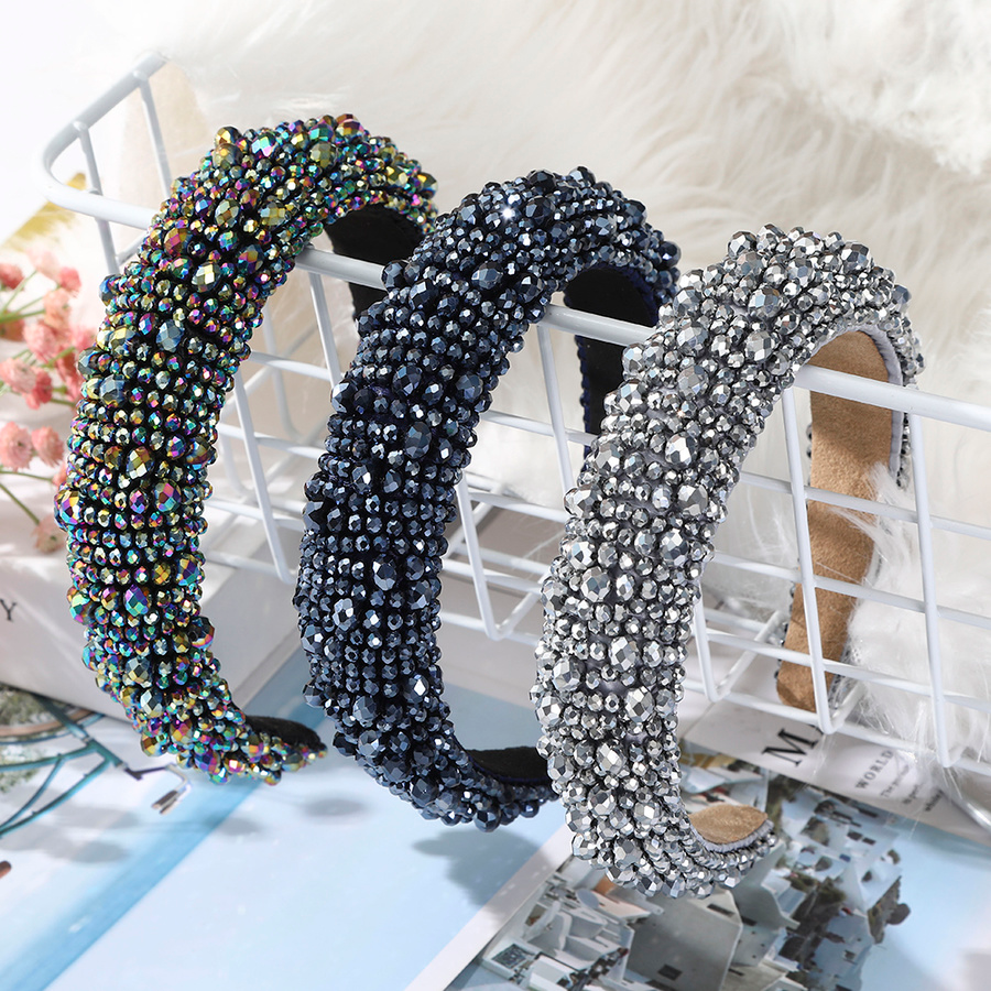 Băng Đô Cài Tóc Phối Hạt Lấp Lánh Phong Cách Retro