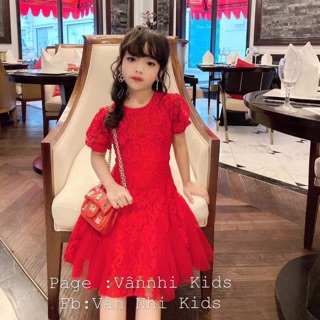 Váy ren tiểu thư cho bé yêu diện tết 10- 23kg