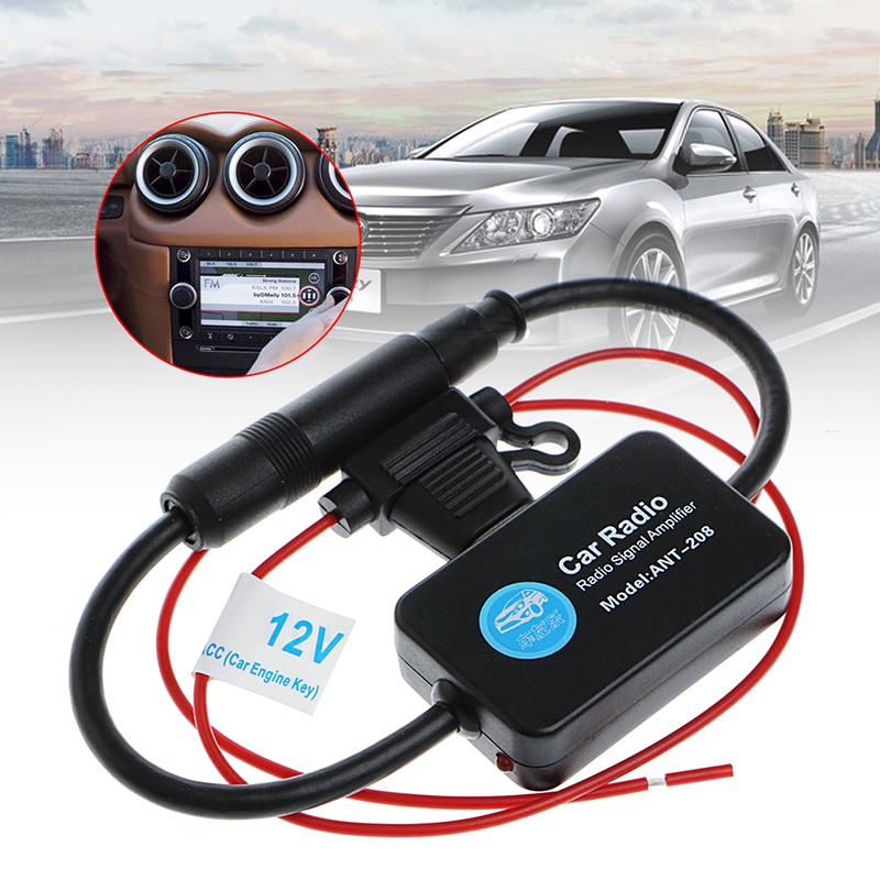 Ăng Ten Khuếch Đại Tín Hiệu FM 12V 25dB ANT-208 Cho Xe Hơi