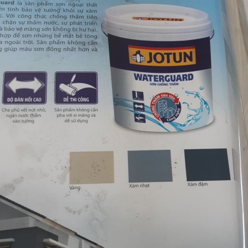CHỐNG THẤM JOTUN WATERGUARD THÙNG 20KG- SƠN CHỐNG THẤM LÊN TRỰC TIẾP BỀ MẶT TƯỜNG NGOÀI