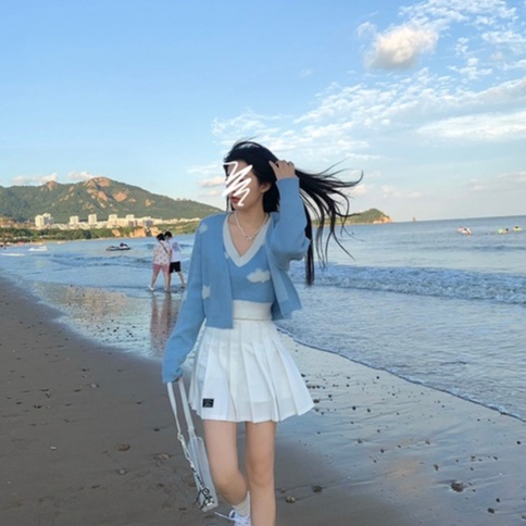 QADCOL Set áo cardigan ngắn + áo sweater 2 dây dệt kim mềm mại thanh lịch cho nữ (có bán lẻ)