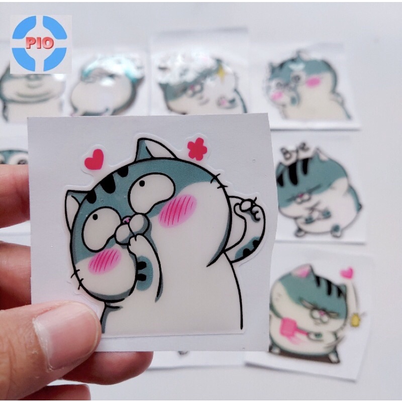 Tem Sticker Dập Nổi Cute Mèo Ami Bụng Bự Ngộ Nghĩnh