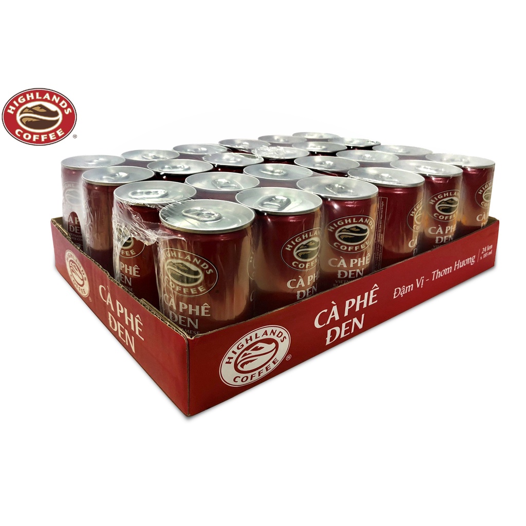 [Hỏa Tốc HCM]  Thùng 24 Lon Cà Phê Đen Highlands Coffee 185ml