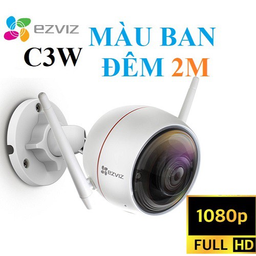 𝑺𝑰𝑬̂𝑼 𝑹𝑶̃ 𝑵𝑬́𝑻 Camera 2M 4M IP WIFI Ngoài Trời Thông Minh EZVIZ C3W PRO MÀU BAN ĐÊM 1080P FullHD