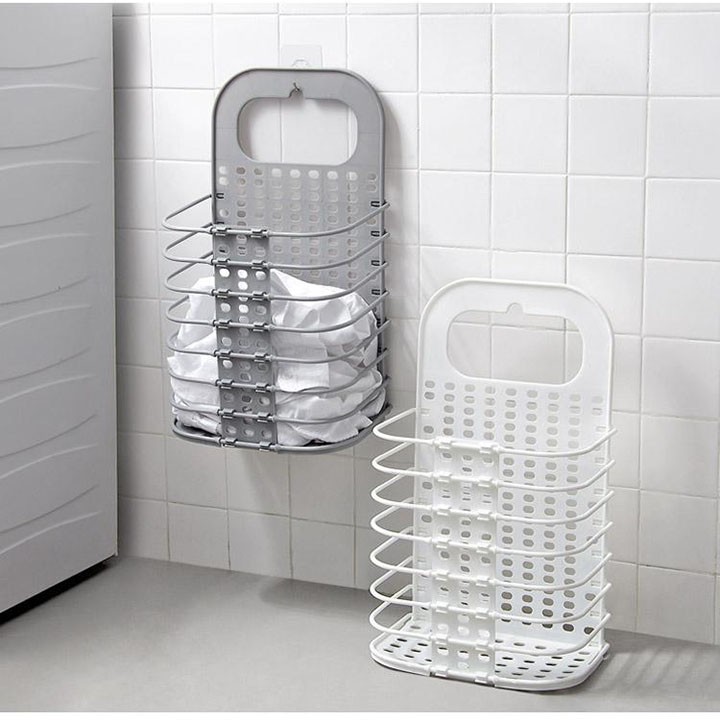 Giỏ đựng quần áo bằng nhựa thông minh gấp gọn treo tường FASOLA