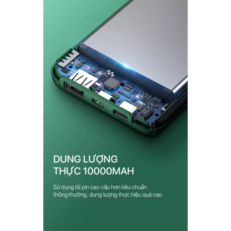 Pin Sạc Dự Phòng ROBOT 10.000mAh - 2 Output &amp; 2 Input - BẢO HÀNH 1 ĐỔI 1 - RT180