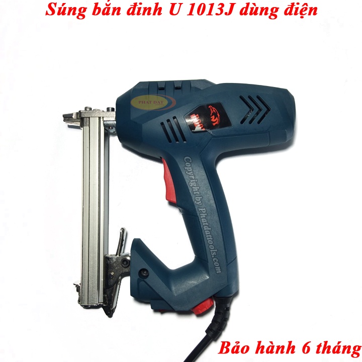 Máy Bắn Đinh Gim Gỗ U-1013J Cao Cấp Dùng Điện-Súng bắn đinh U gỗ-Tặng kèm hộp 5000 đinh U
