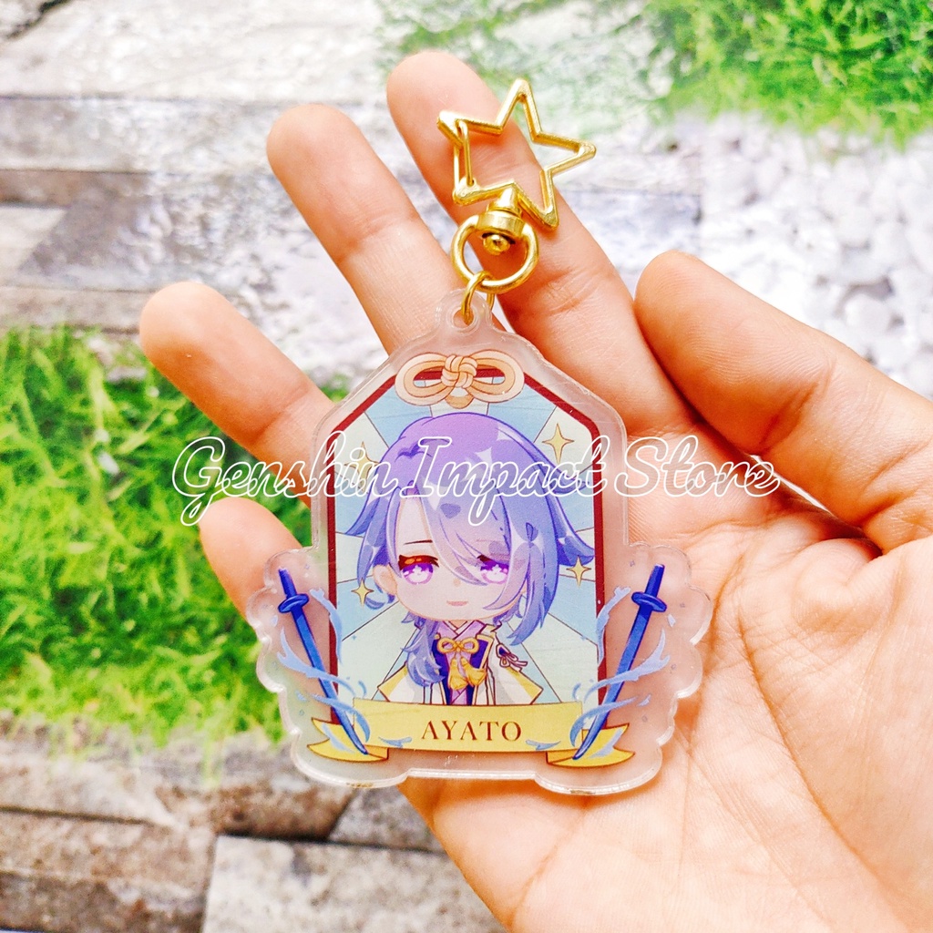 Ayato Kamisato Móc khóa Genshin Impact ver may mắn M13 (in giữa acrylic)