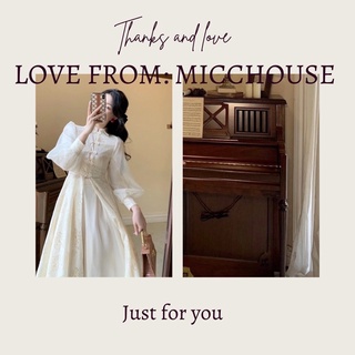 SẴN S/M/L | Đầm tiểu thư cổ điển dáng xoè, dài tay