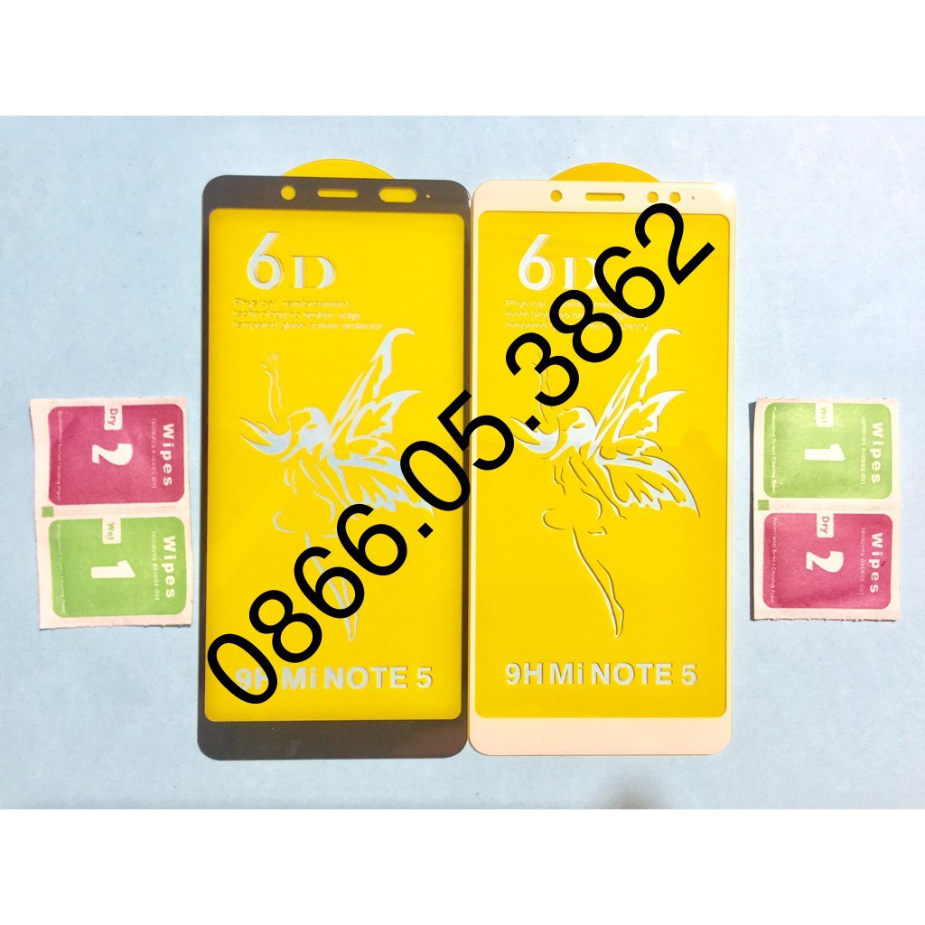 Kính Cường Lực Xiaomi Redmi Note 5 Full Màn Hình, Full Keo 6D Thế Hệ Mới - Viền Bo Cong 2.5D - PUKISHOP