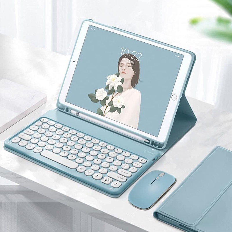 Ốp Máy Tính Bảng Kèm Bàn Phím Bluetooth Cho iPad 9.7 10.2 gen 5 6 7 8 9 10 gen10 iPad Air 2 3 4 5 Pro 9.7 10.5 11 Mini 6