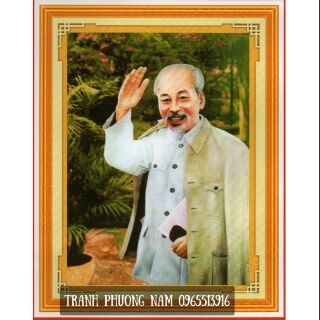 tranh bác hồ tráng gương sẵn treo nhiều kích thước kín