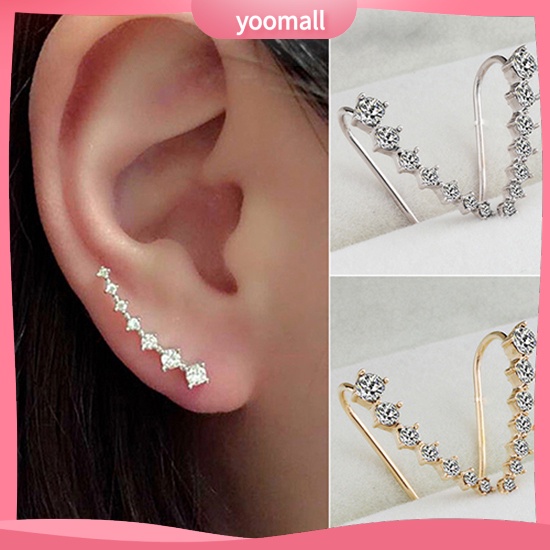 Khuyên tai nữ đính đá pha lê tạo hình độc đáo