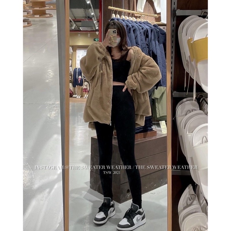 Quần Legging hàng muji cạp cao gen bụng chất dày full túi giấy