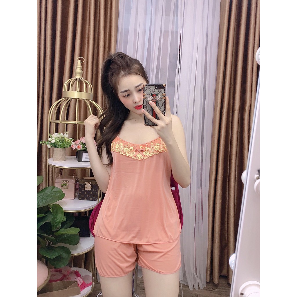 BỘ NGỦ THUN LẠNH PHỐI REN SEXY SIZE 50-60KG THIẾT KẾ TRẺ TRUNG, QUYẾN RŨ | BigBuy360 - bigbuy360.vn